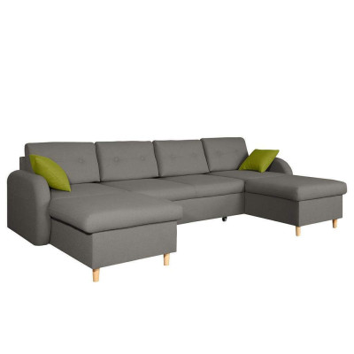 Design Corner sofa U-shape Bed function Couch Leather Textile Sofas Sofa bed