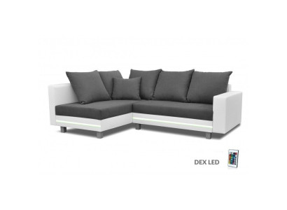 Design Corner sofa Sofa L-shape Bed function Couch Seat Corner Sofas Textile Upholstery LED