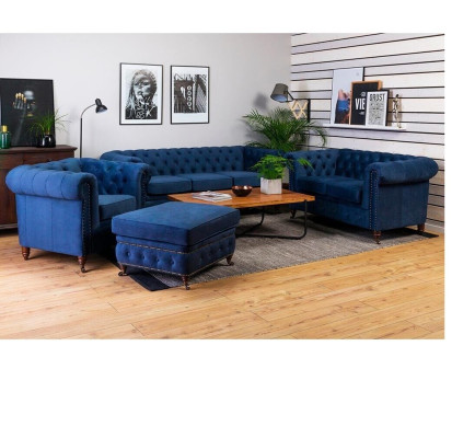 Designer Sofa 3 Seater Chesterfield Couch Upholstery Sofas Seat Three Seater Textile