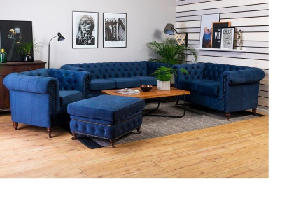 Designer Sofa 3 Seater Chesterfield Couch Upholstery Sofas Seat Three Seater Textile