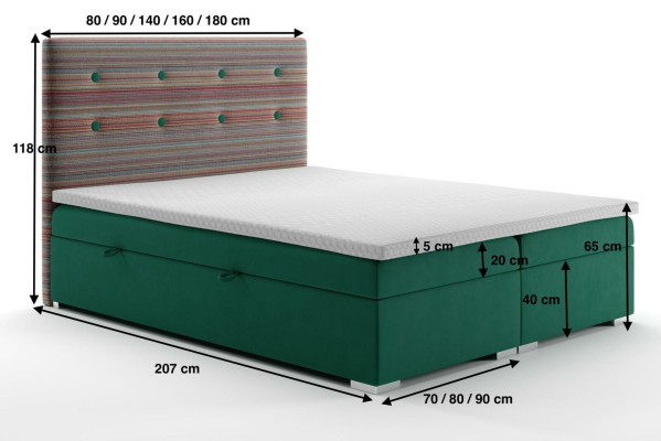 Boxspring Bed Hotel Double Bed Textile Luxury Beds Upholstery bed base function