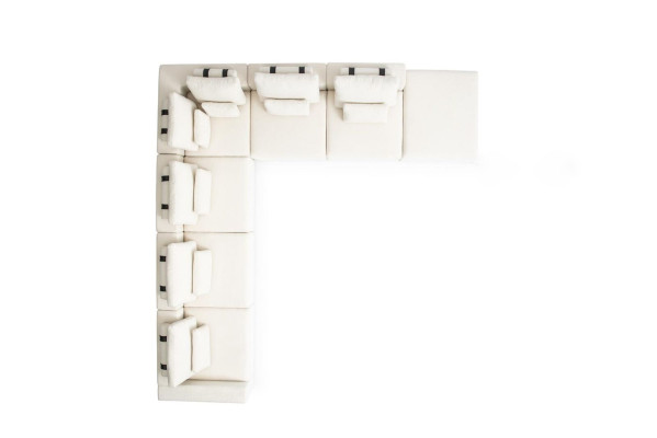 White Living landscape Living room L-shape Sofa Upholstery Designer Furniture Style