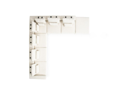 White Living landscape Living room L-shape Sofa Upholstery Designer Furniture Style