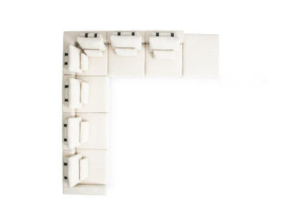 White Living landscape Living room L-shape Sofa Upholstery Designer Furniture Style