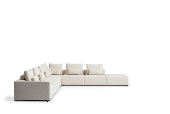 White Living landscape Living room L-shape Sofa Upholstery Designer Furniture Style