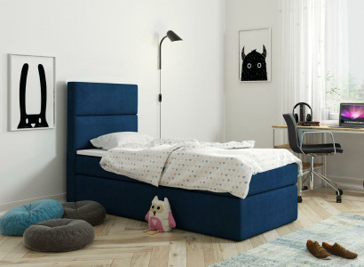 Bed Boxspring Blue Design Bed Big Upholstery Hotel Ehe Luxus Beds 80x200cm new