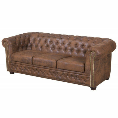Chesterfield York Gobi 3 Seater Leather Couch Upholstery Sofas Couches new