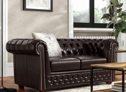 Design Sofa 2 Seater Couch Chesterfield Upholstery Seat Suite Leather Textile new