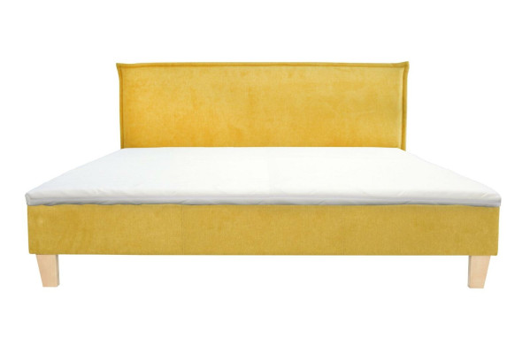Double bed Bed Beds Upholstery Bedroom bed base Marriage Yellow Textile Fabric