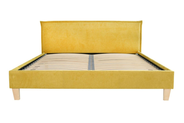 Double bed Bed Beds Upholstery Bedroom bed base Marriage Yellow Textile Fabric