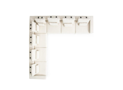 White seating set Corner sofa Textile Sofas Living room Corner suite Modern