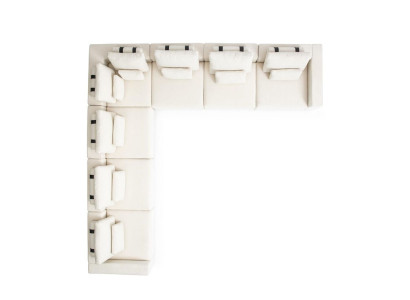 White seating set Corner sofa Textile Sofas Living room Corner suite Modern