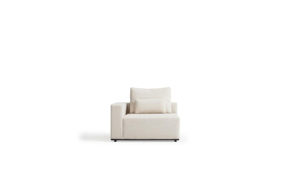 White seating set Corner sofa Textile Sofas Living room Corner suite Modern