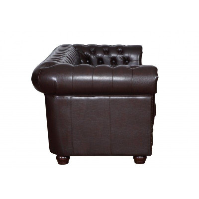 Modern three-seater imitation leather sofa, cozy and elegant Chesterfield