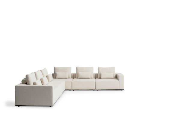L-shape White Couch Living room combination Corner sofa set Corner sofa Group