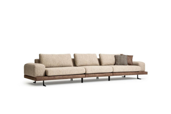 Sofa Set Living landscape Corner sofa Suite Fabric set Textile Sofas