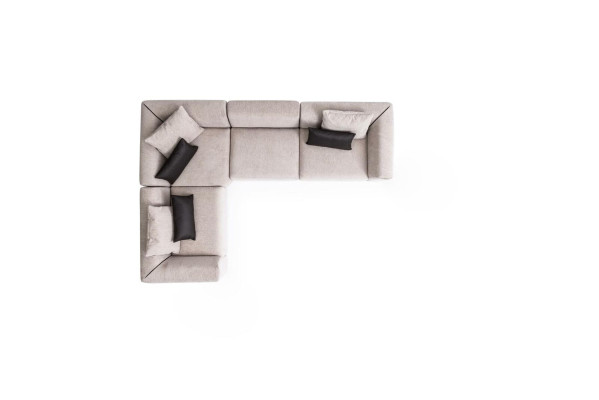 L-shaped sofa Beige Corner sofa Living room furniture Upholstered sofa Textile new