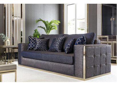 Sofa 3 Seater Blue Living room Design Style Furniture Modern Sofas Elegant new