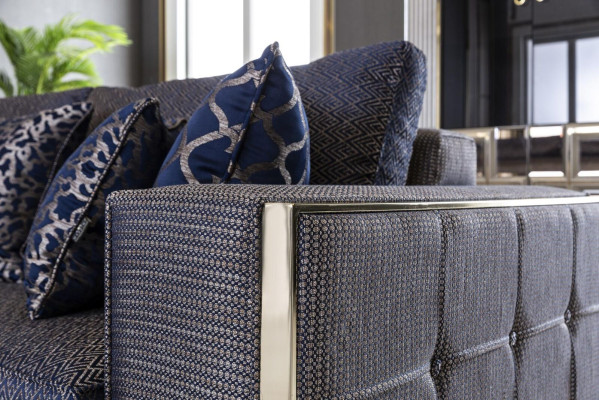 Sofa 3 Seater Blue Living room Design Style Furniture Modern Sofas Elegant new