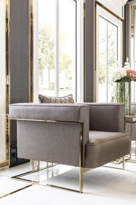 Living room set gray 2x armchair beautiful design elegant side table new 3 pieces.