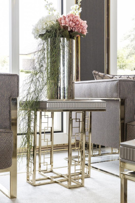 Living room set gray 2x armchair beautiful design elegant side table new 3 pieces.
