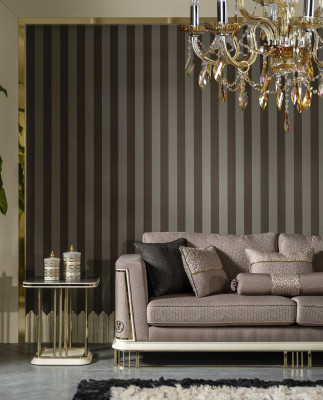 Sofa 3 Seater Brown Living room Luxury Design Elegant Style Furniture Sofas