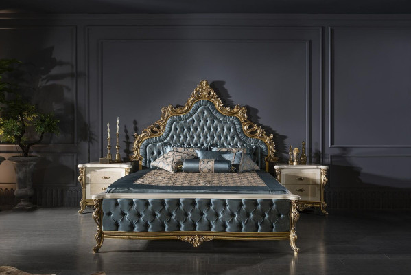 Luxury Double Bed Chesterfield Baroque Beds Bedroom Furniture Buttons