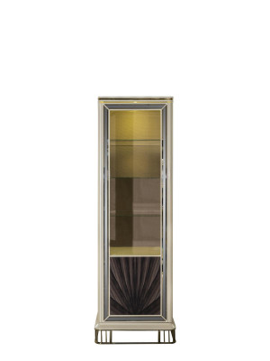 Display case Beige Dining room Wardrobe Shelf Modern Style Elegant Furniture Metal new