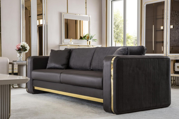 Couch Three Seater Sofa Furniture Luxury Sofas Couches Metal Textile Living room