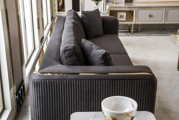 Couch Three Seater Sofa Furniture Luxury Sofas Couches Metal Textile Living room