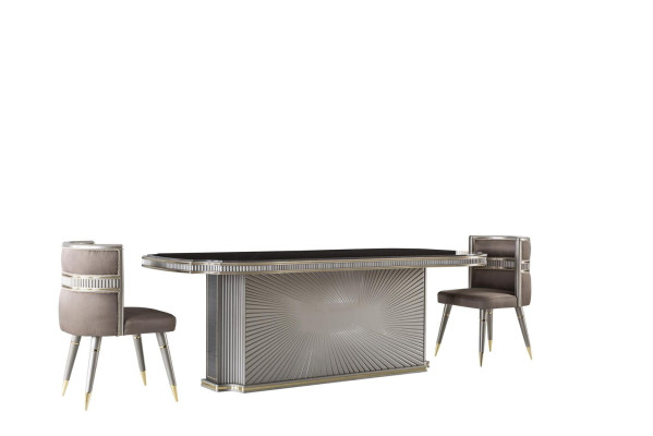 Dining room set brown dining table 2x chairs suite tables group 3 pieces.