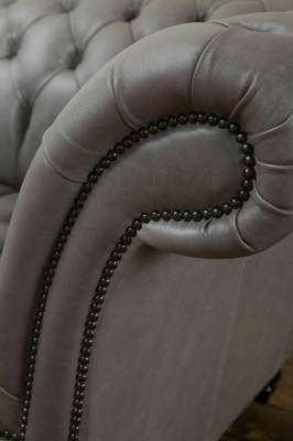 Gray Chesterfield three-seater exclusive living room couch