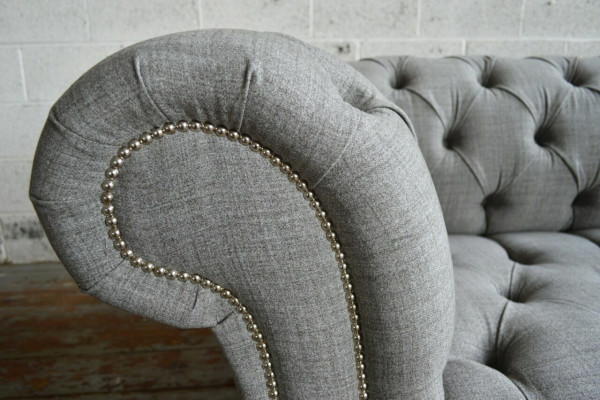 Design Chesterfield Sofa 3 Couch Sofa Set Fabric Upholstery Leather Three Seater Couches