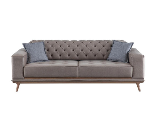 Sofa 4 Seater Design Sofas Upholstery Gray Textile Relax Seat Furniture Modern
