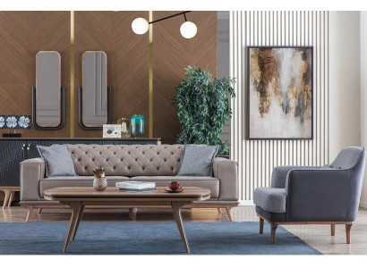 Luxury Modern Living room Set 4 pieces. 4 Seater Armchair Coffee table Möbe new