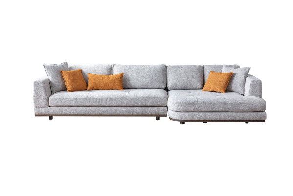 Luxury Corner sofa L-shape Modern Furniture from Living room Gray Color Designer