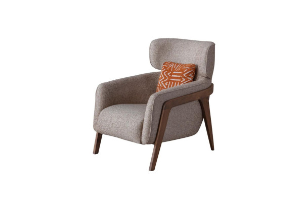 Armchair Modern Beige Living room Textile Luxury Design Furniture Lounge Club