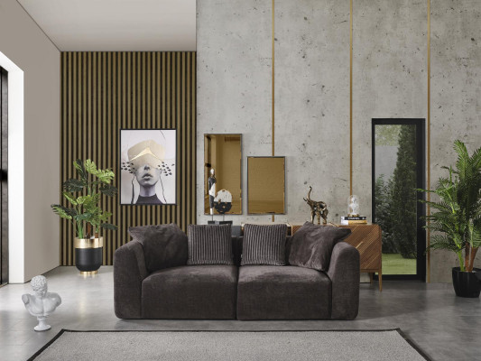 Sofa 3 Seater Upholstery Sofas Textile Living room new Furniture Modern gray