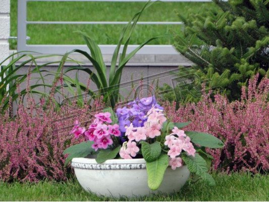 Flower Basket Flowers Figures Vase Vessel Garden Patio Decoration Statue