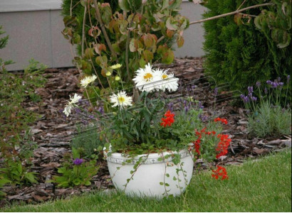 Flower Basket Flowers Vase Vessel Garden Patio Decoration Statue Figures