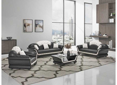 Sofa set sofa set leather sofa sofa complete e 3-piece sofas black
