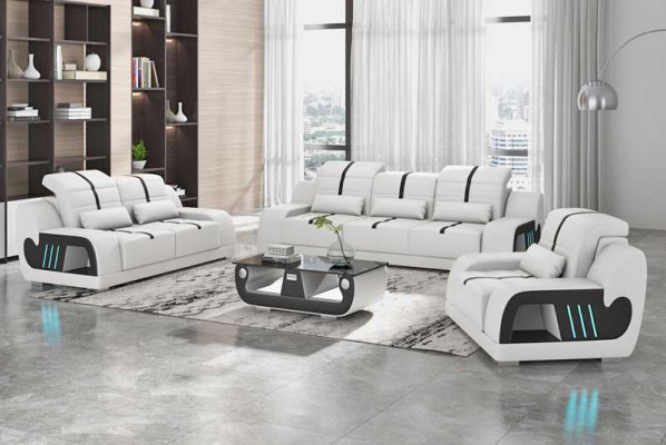 Couch set luxury sofa set Complete e White Imitation leather Sofa 321