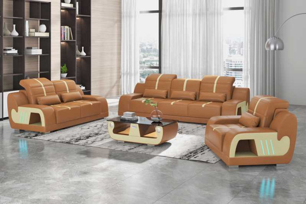 Couch set luxury sofa set Complete e White Imitation leather Sofa 321