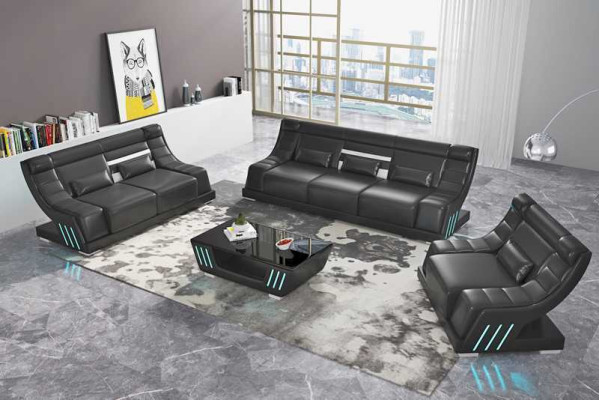 Sofa set Luxury Complete e Couch set White Imitation leather Sofa 321