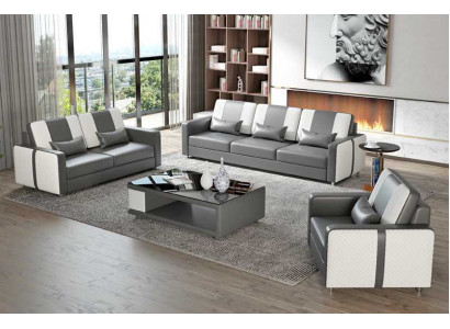 Complete e Sofa sofa set luxury sofa set gray imitation leather 321