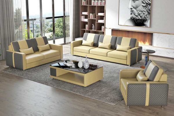 Complete e Sofa sofa set luxury sofa set gray imitation leather 321