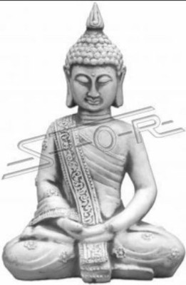 Decorative figure Buddha sculpture in stone effect. Large sculpture for garden