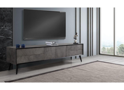 TV-cabinet Lowboard TV Stand Living room Gray Wood Sideboard Table Modern