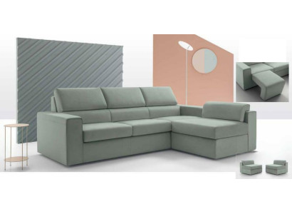 Corner sofa L-shape Furniture Leather Upholstered furniture Living room Modern Luxury Green alfitalia