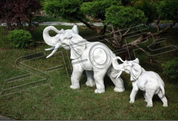 Design Figure Elephant Sculpture Figures Sculptures Statues White Decor Statue